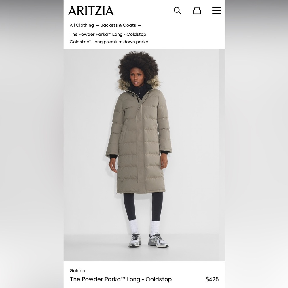 Aritzia Long Powder Parker